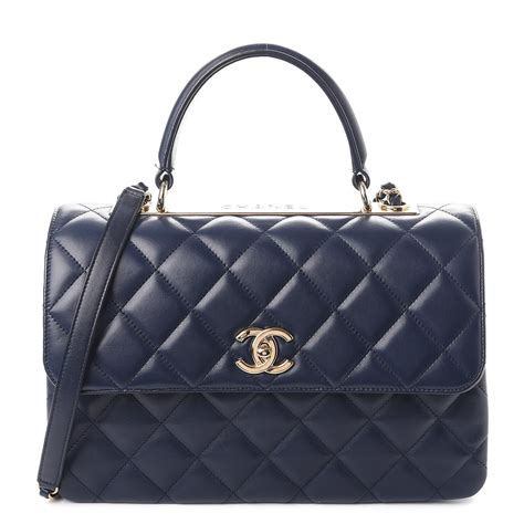 navy blue chanel bag|chanel lambskin shoulder bag.